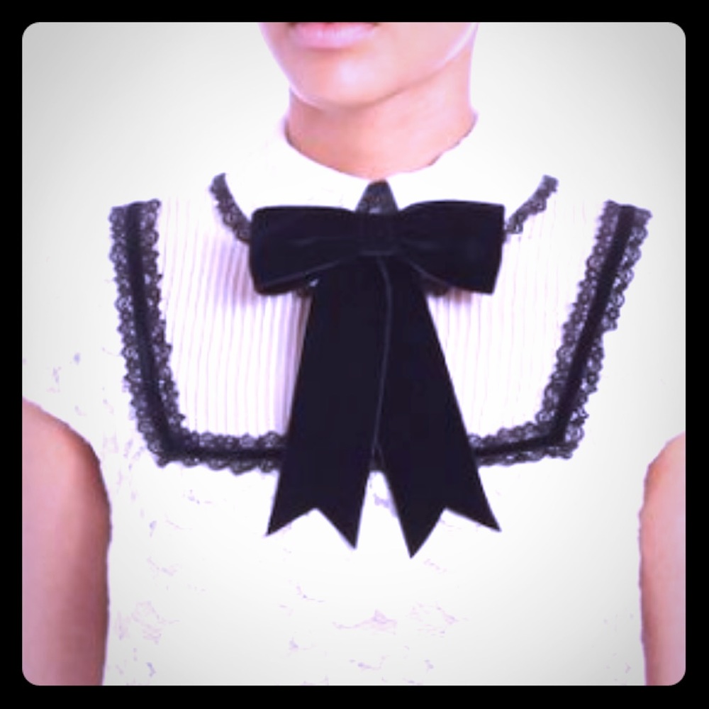 ISO Alice + Olivia Black Vanette Collared Lace